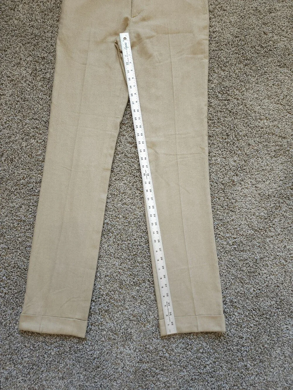 Ralph Lauren Purple Label Mens Gregory Hand Tailored Silk Wool Pants 32x35 Tan